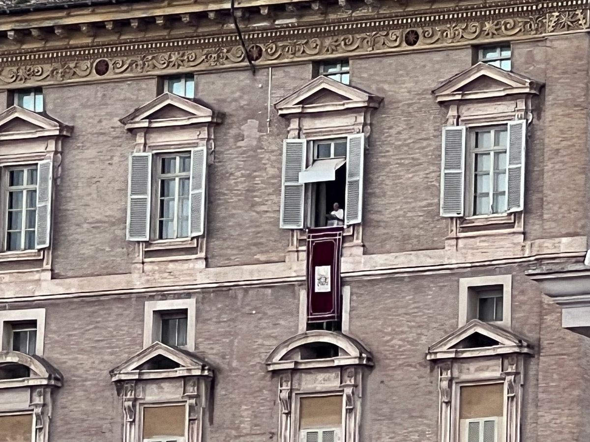 Pope giving message