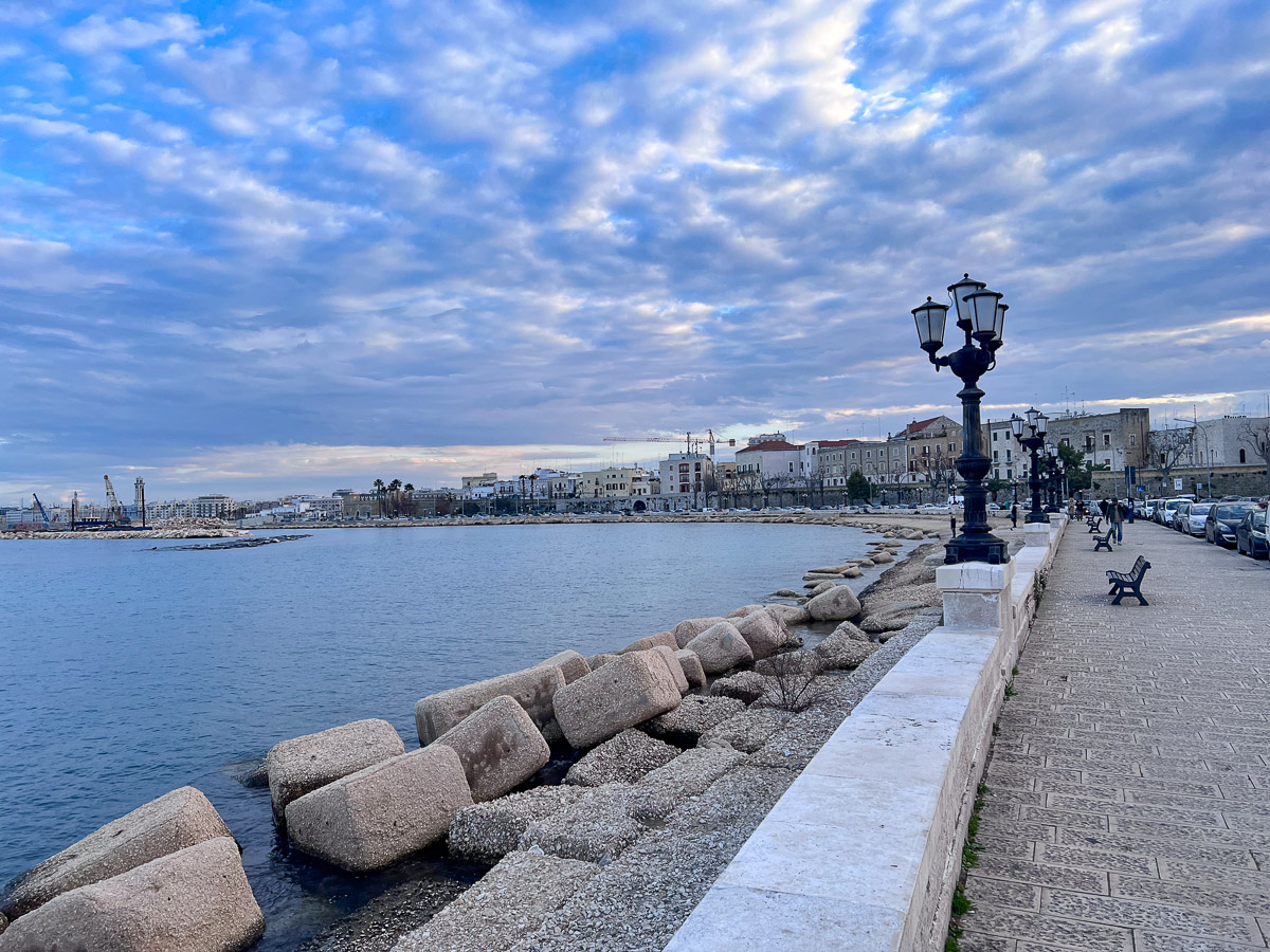 Bari, Italy, Walk along the water.