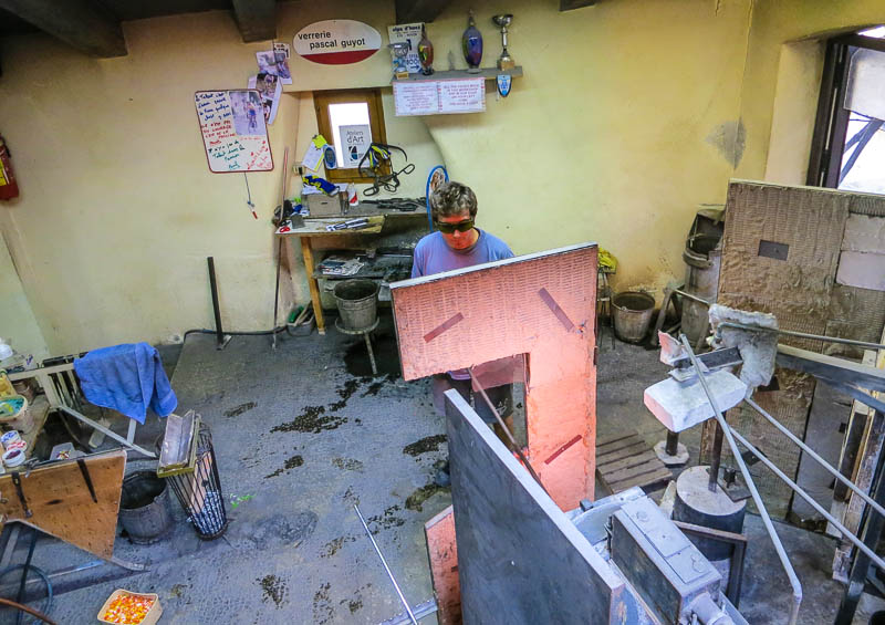 Glass blower at work