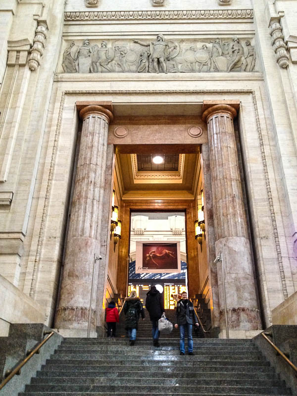 Train station, stairs leading to the main hall