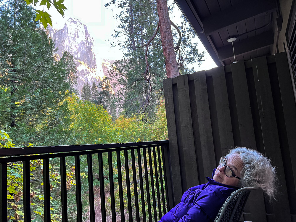Yosemite - Raquel on the terrace